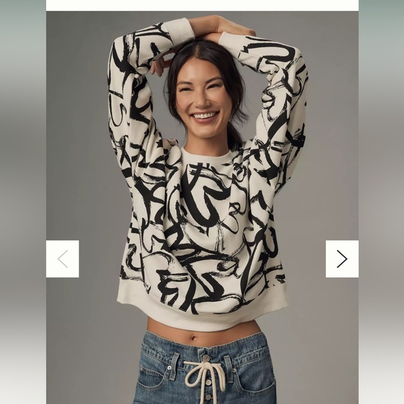 Anthropologie Maeve Heart Printed Sweater - Picture 2 of 8